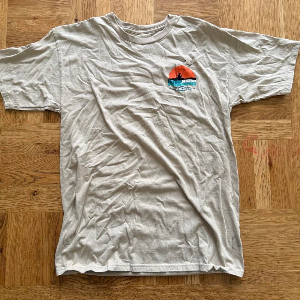 Hobie Kayak Fishing Graphic T-Shirt Gray Men’s Large Double Sided